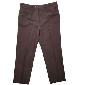 Sansabelt Mens Vintage Brown Dress Pants 44x30 Comfort Stretch Waist 44R 80s 90s